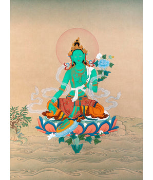 Mother Green Tara | Bodhisattva Deity Thangka