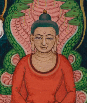 Traditional Tibetan Thangka Print For Shakyamuni Buddha Teachings Practice | Historical Buddha Giclee Print