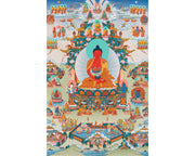 Amitabha Pure Land | Traditionally Hand Painted Buddha Thangka