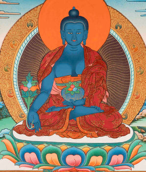 Healing Buddha Thangka | Medicine Buddha | Religious Painting