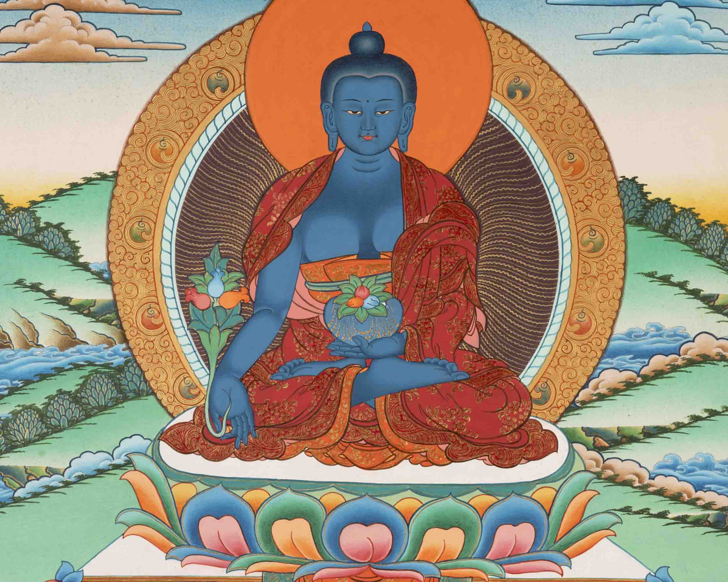 Healing Buddha Thangka | Medicine Buddha | Religious Painting