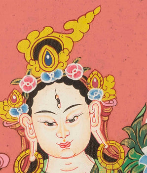 Female White Tara | Tibetan Buddhist Religious Thangka
