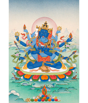 Guhyasamaja Thangka | Hand Painted Yidam | Meditational Deity