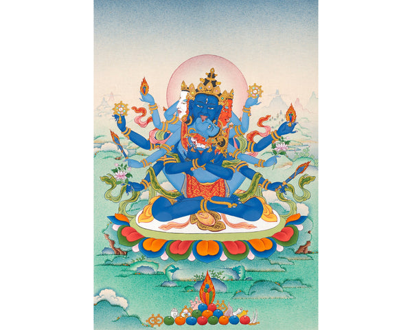 Guhyasamaja Thangka | Hand Painted Yidam | Meditational Deity