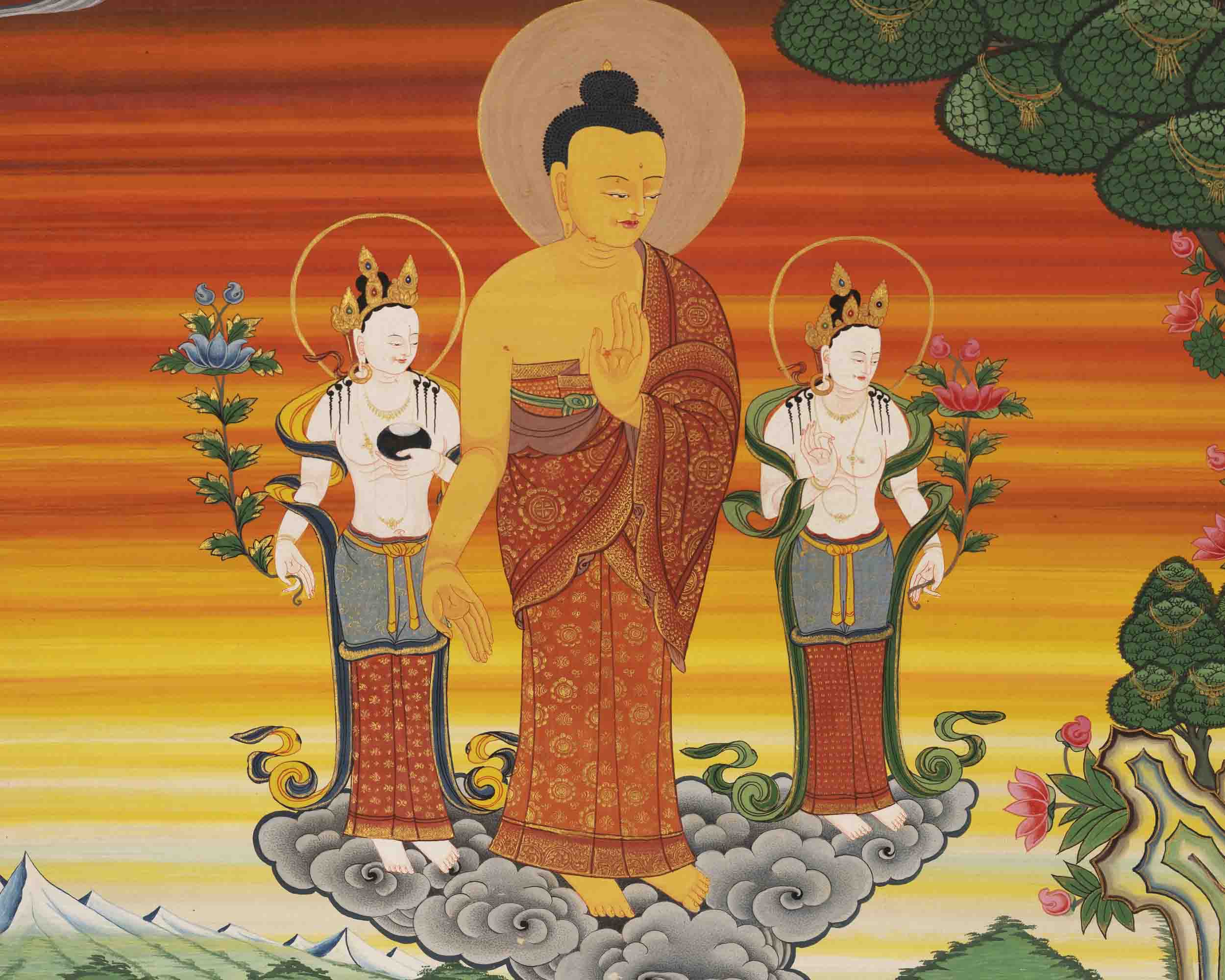 Handpainted Shakyamuni Buddha | Tibetan Wall Decoration Painting