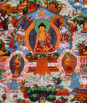 Buddha Life Story Thangka | Religious Buddhist Art | Wall Decors