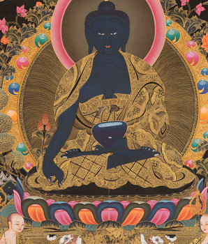 Medicine Buddha Thangka | Hand-Painted Tibetan Thangka