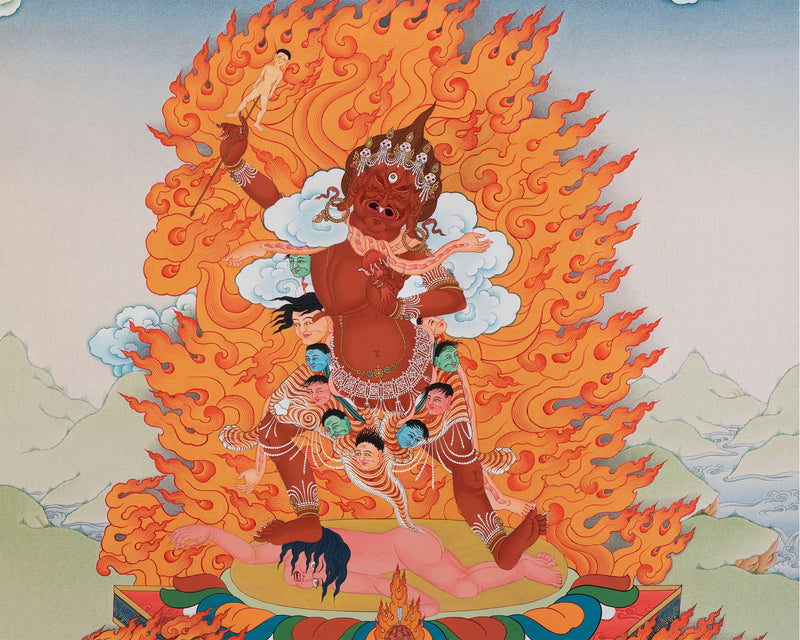 Ekajati, Rahula & Dorje Legpa Thangka | The Three Nyingma Protectors