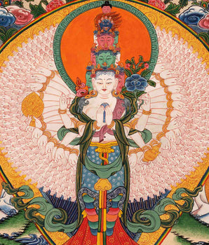 1000 Armed Avalokiteshvara Thangka | Traditional Tibetan Painting