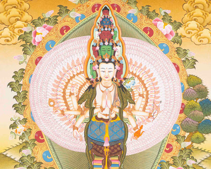 Avalokiteshvara Thangka Art | Religious Painting | Wall Decors