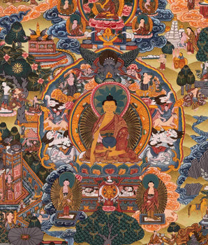 Buddha Life Story | Religious Buddhist Thangka | Wall Hanging Decors
