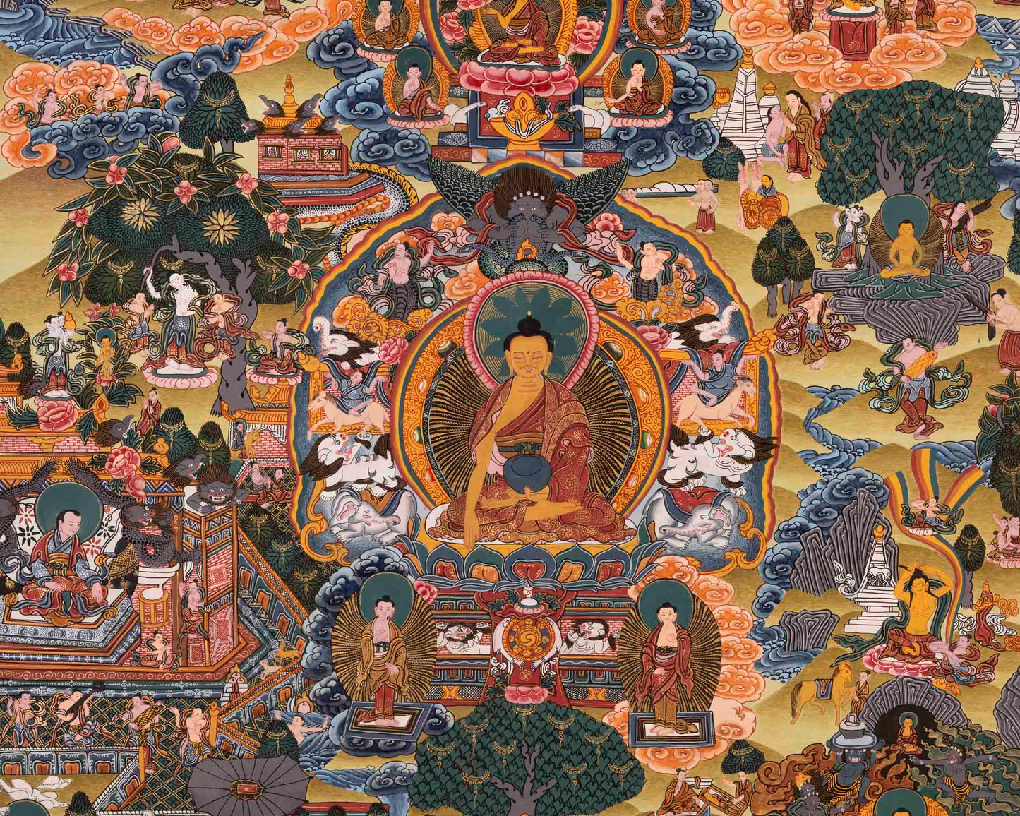 Buddha Life Story | Religious Buddhist Thangka | Wall Hanging Decors