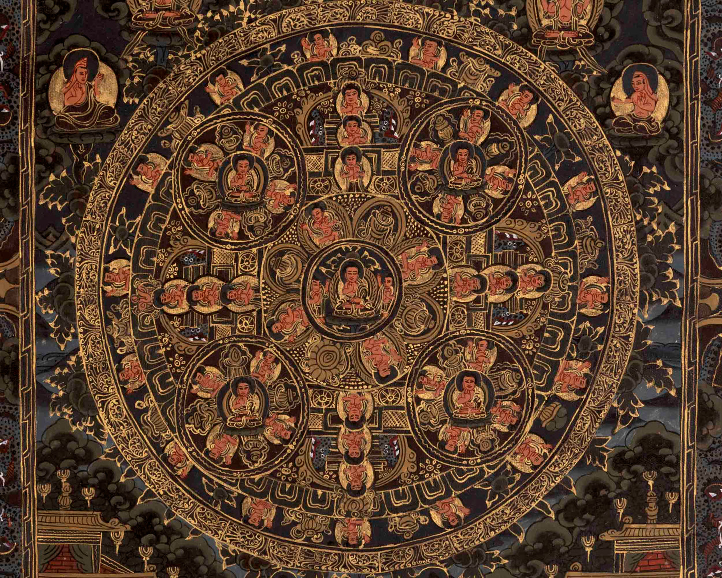 Five Blessing Buddhas Mandala | Wall Hanging