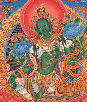 Goddess Green Tara | Religious Buddhist Artwork | Wall Decors