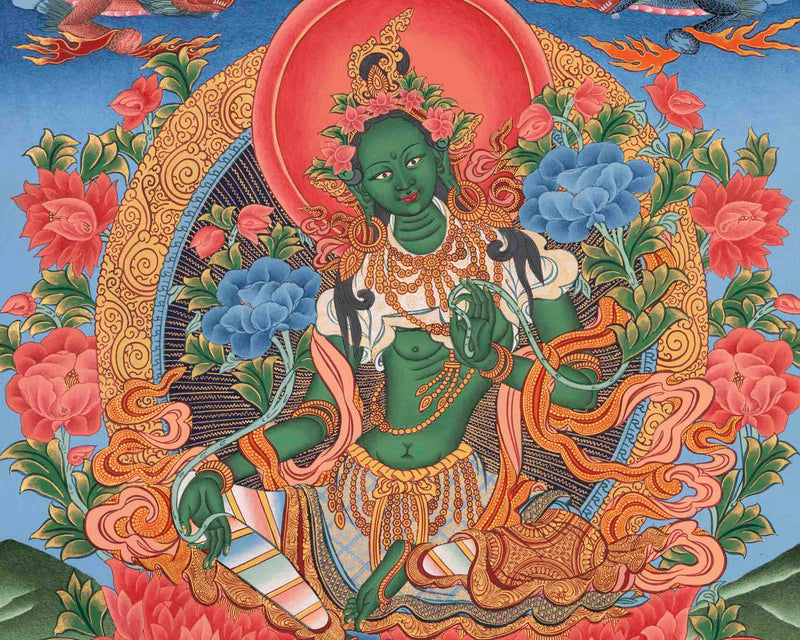 Goddess Green Tara | Religious Buddhist Artwork | Wall Decors