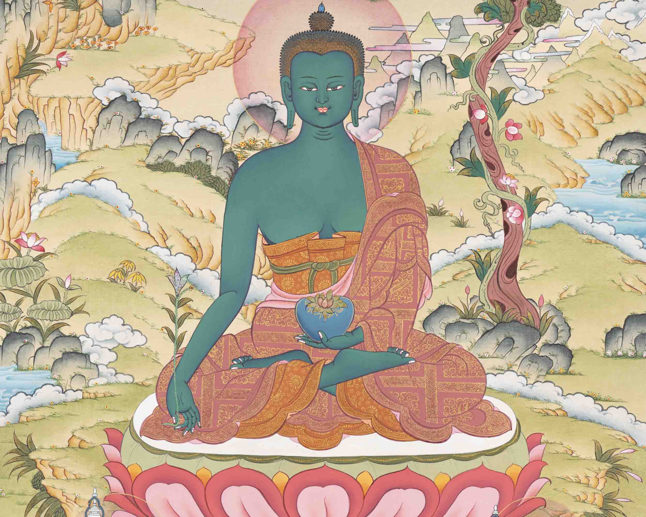 Thangka Of Medicine Buddha | Healing Buddha | Traditional Art