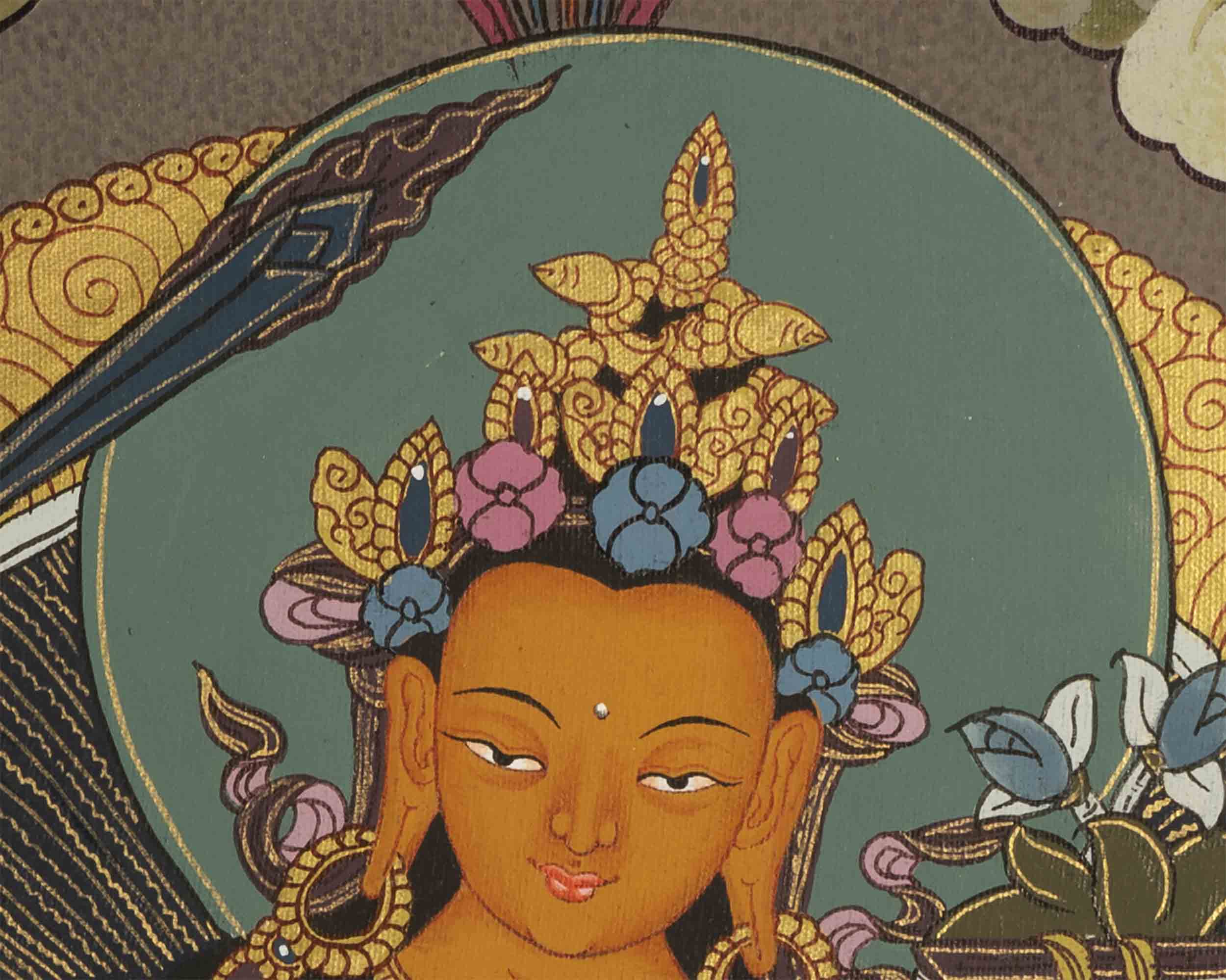 Manjushree Thangka Art | HandPainted Buddhist Art