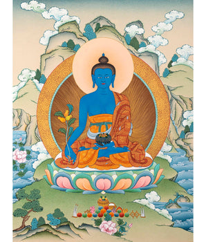 Medicine Buddha | Hand Painted Tibetan Thangka