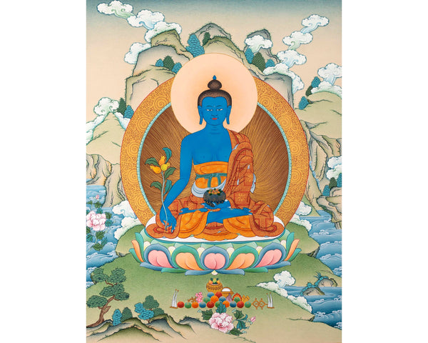 Medicine Buddha | Hand Painted Tibetan Thangka