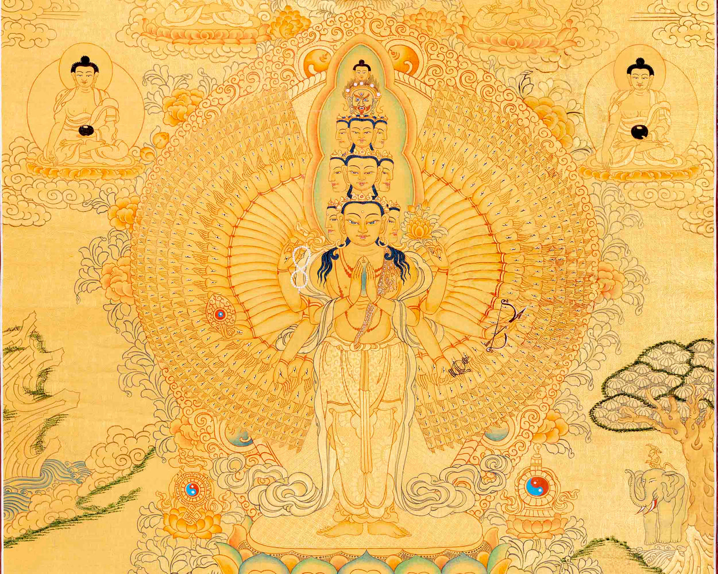 1000 Armed Avalokiteshvara Thangka | Wall Hanging Meditation Art