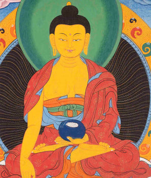 Vintage Shakyamuni Buddha | Traditional Buddhist Thangka | Wall Decors