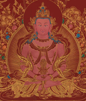Buddha Amitayus Thangka | 24k Gold High Quality Art | Religious Painting
