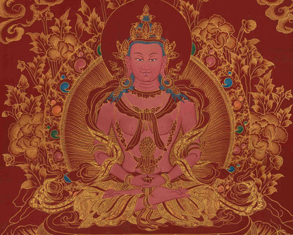 Buddha Amitayus Thangka | 24k Gold High Quality Art | Religious Painting