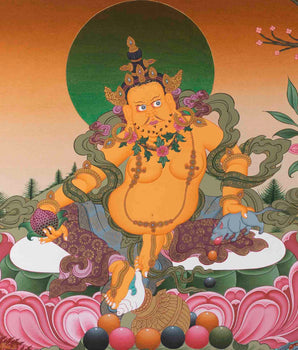 Dzambala Kubera Thangka | Wealth Deity | Religious Wall Decors