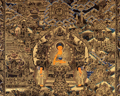 Buddha Life Story | Vintage Thangka Art | Religious Wall Decors