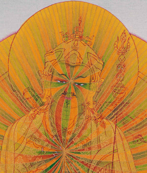 Lotus Master Guru Rainbow Body Thangka | Tibetan Buddhist Master Guru Rinpoche Art