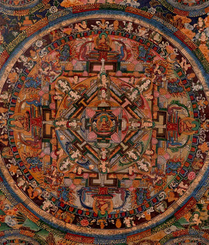 Five Mandalas Thangka | Oil Varnished Artwork | Wall Decors