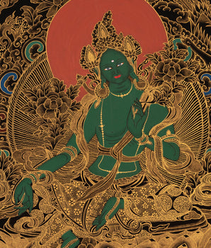 Green Tara Thangka | Healing Tara Painting | Wall Decors