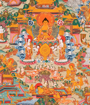 Vintage Buddha Life Story | Wall Decoration Painting