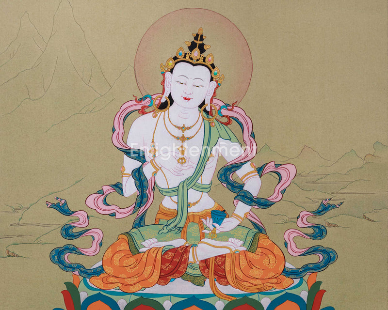 Vajrasattva, Dorje Sempa in Karma Gadri Thanka Painting