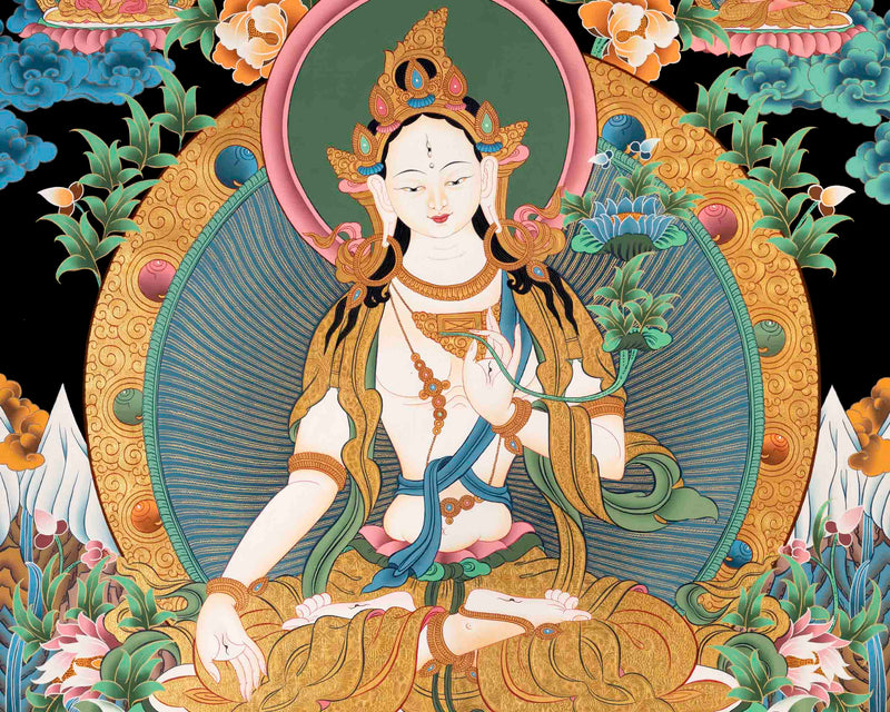 Female White Tara Thangka | Religious Wall Decors