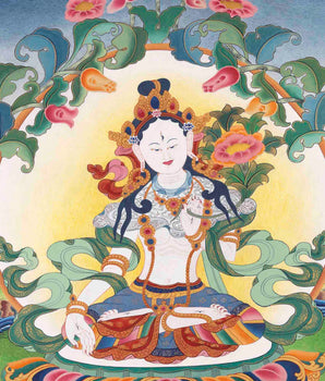 White Tara Thangka | Buddhist Religious Paintings