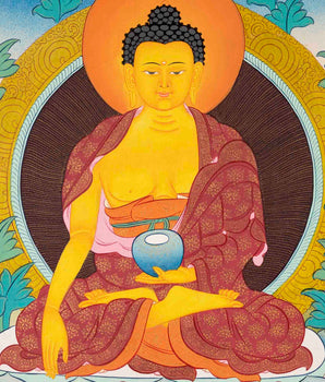 Shakyamuni Buddha Thangka | Traditional Tibetan Painting | Wall Decors