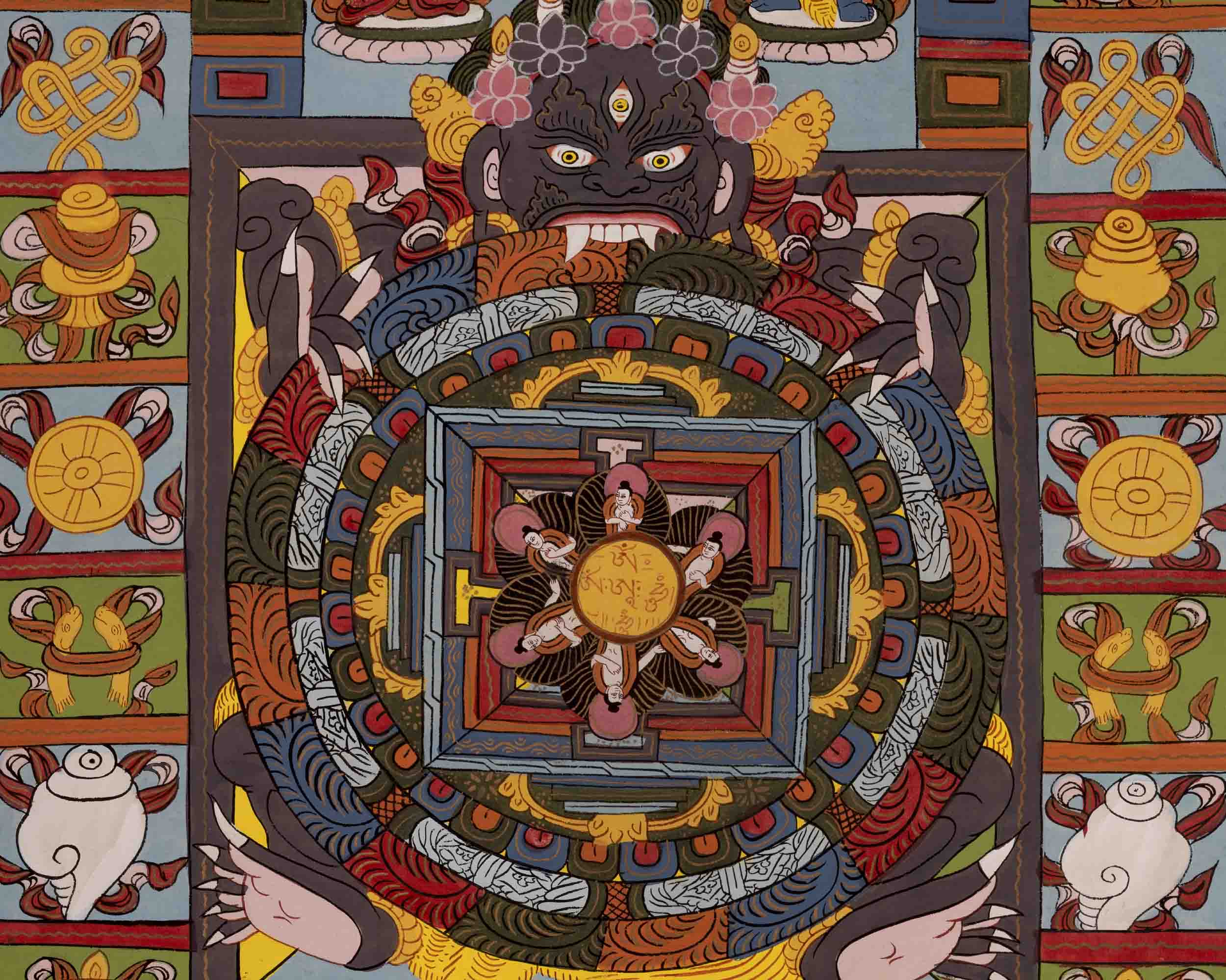 30+ Years Old Wheel Of Life Thangka | Vintage Traditional Art | Wall Decors