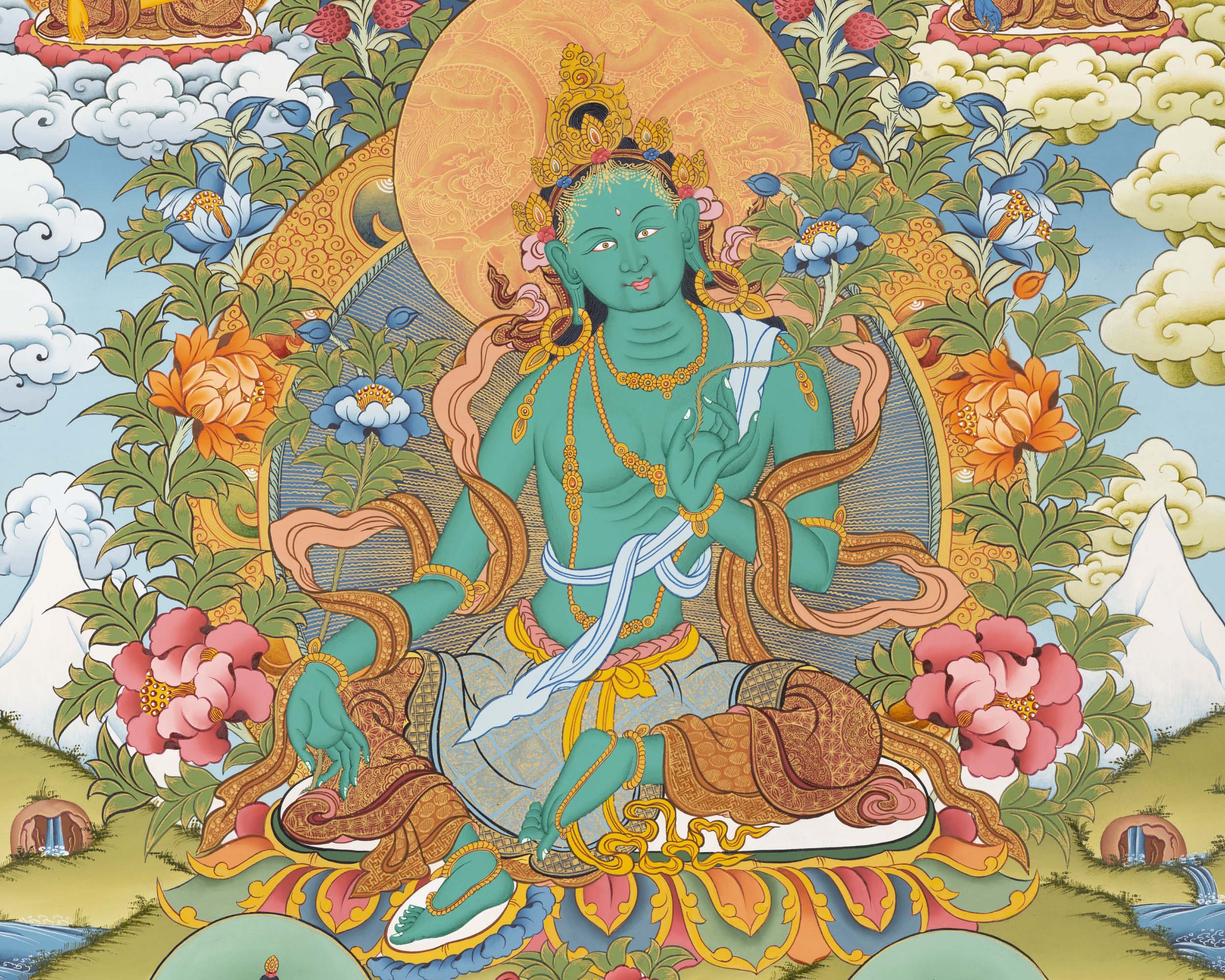 Goddess Green Tara Thangka | Spiritual Wall Art