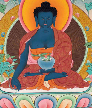 Medicine Buddha Thangka | Handpainted Buddhist Art | Wall Decors