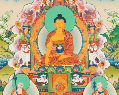 Himalayan Buddha Shakyamuni | Originally Hand-Painted Thangka