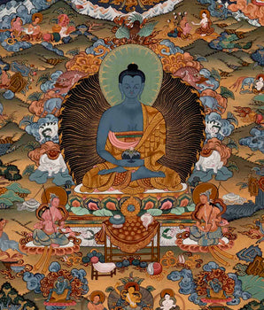 Buddha Life Story | Vintage Tibetan Thangka | Wall Decors