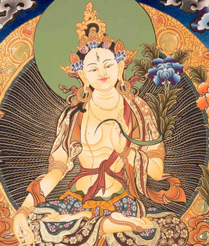 White Tara Thangka | Female Bodhisattva | Religious Buddhist Art