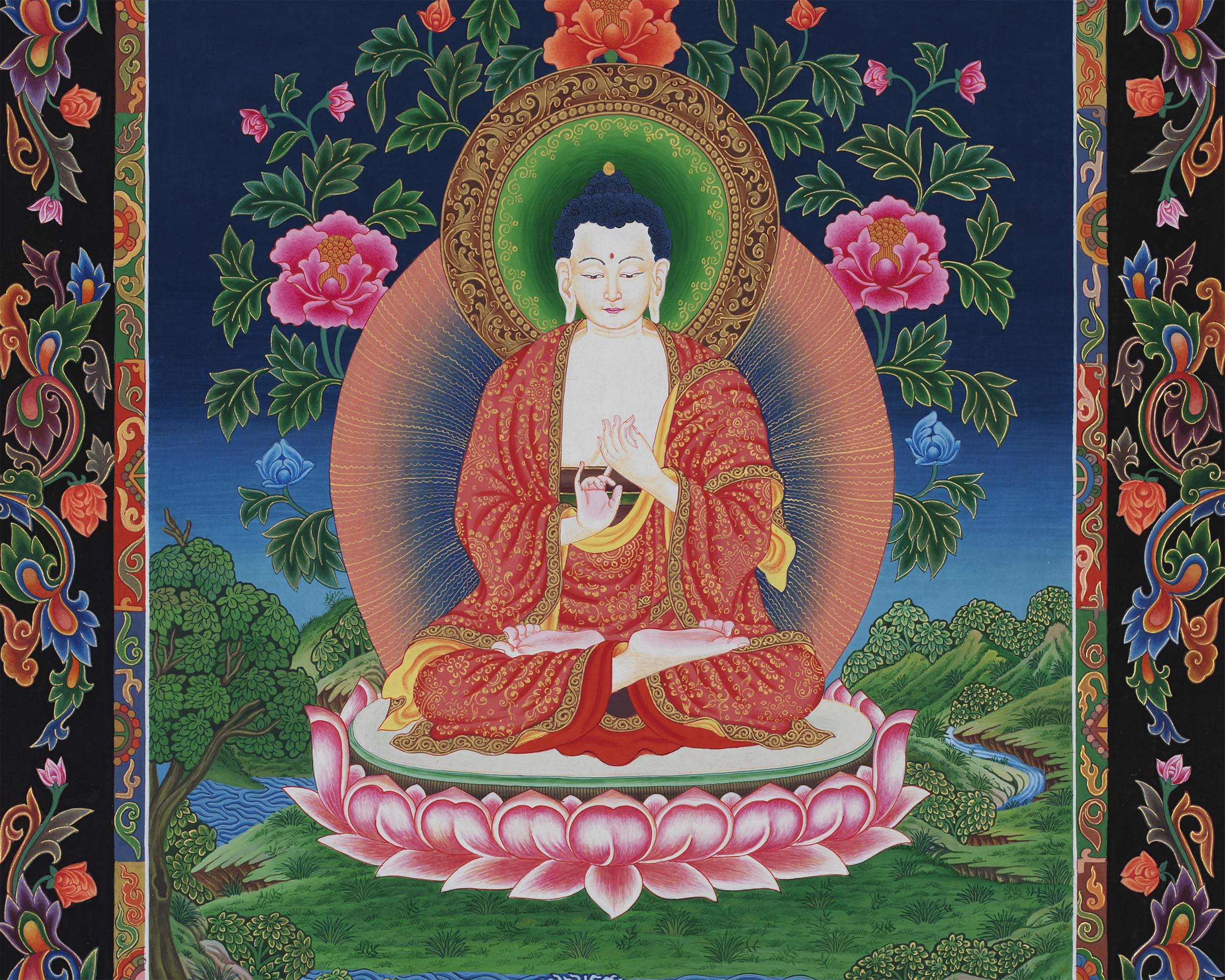 Vairochana Buddha | Thangka Print | Wall Decors