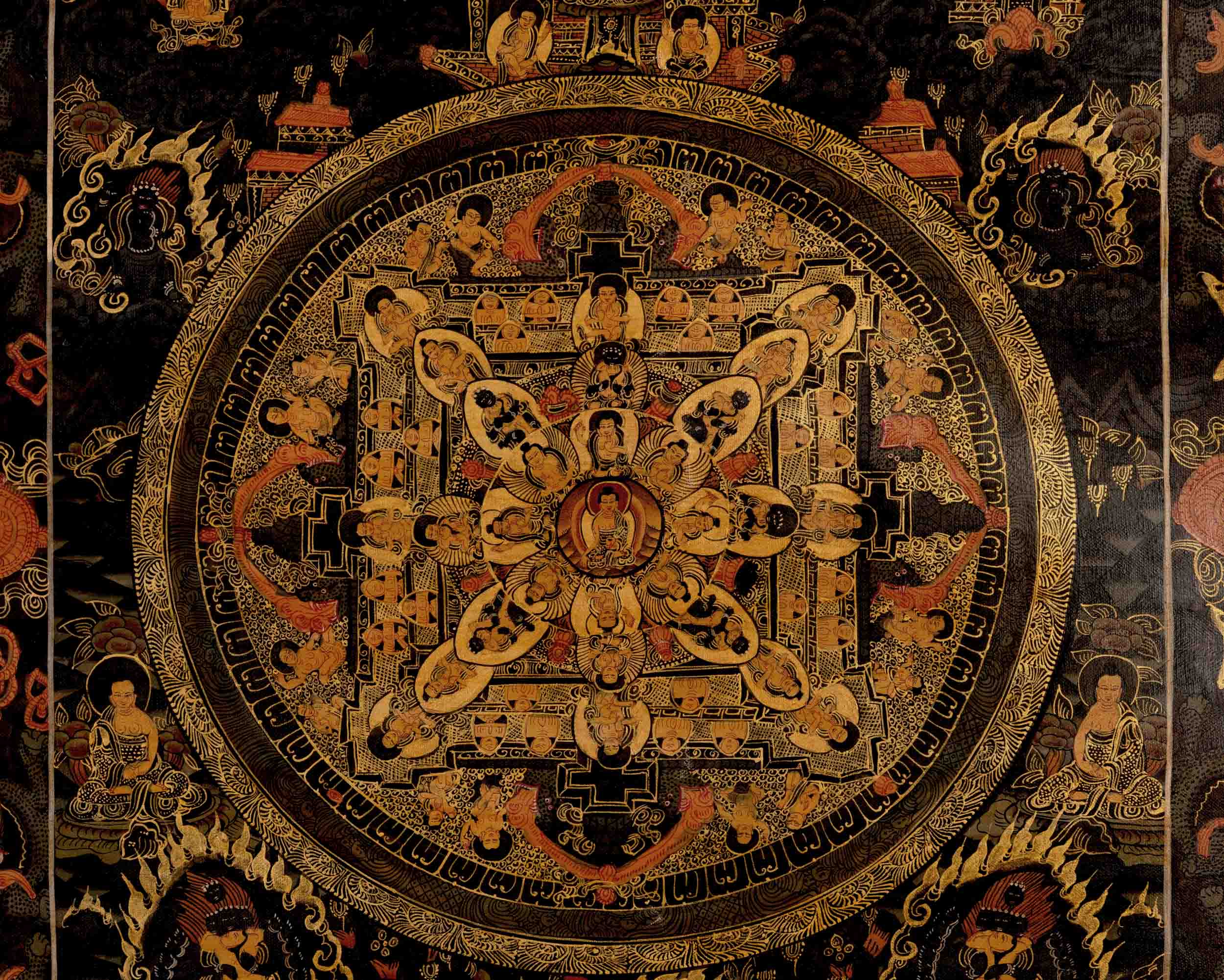 Buddha Mandala Art | Traditional Tibetan Thangka | Wall Decors