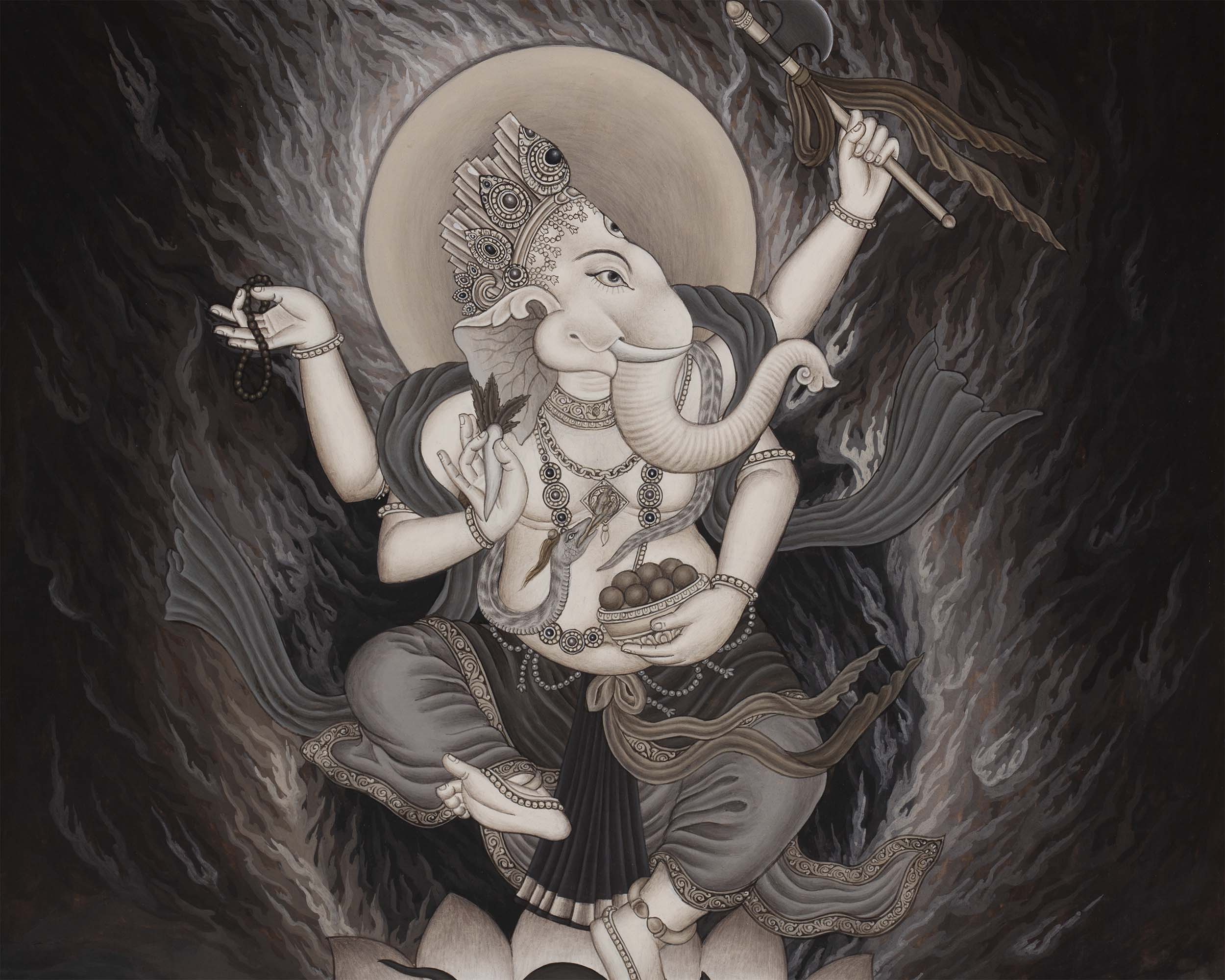 Hindu Ganesh Print | Wall Hanging Thangka