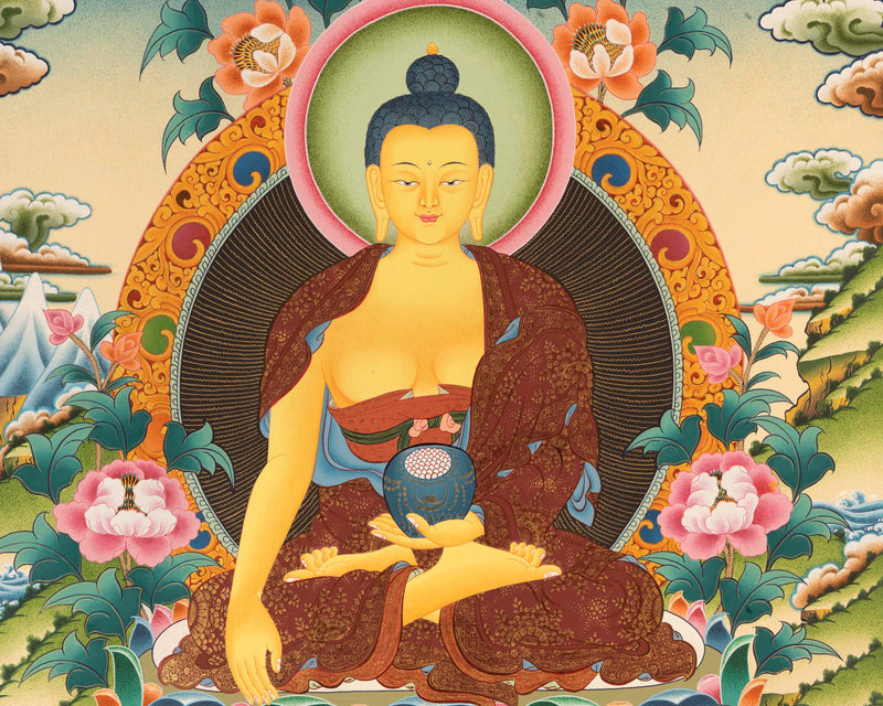 Traditional Shakyamuni Buddha |  Buddhist Thangka Painting