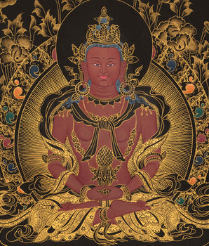 Amitayus Buddha Thangka | Religious Handpainted Art | Gift for Buddhist