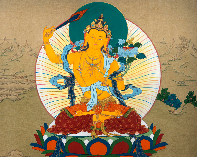 Manjushri Thangka |  Bodhisattva painting | Traditional Thangka