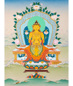 Maitreya Buddha Thangka | Tibetan Buddhist Deity | Himalayan Thangka Paintings